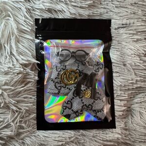 LABUBU V4 Pin for Love Outfits- Mini Black GG 3pc Set